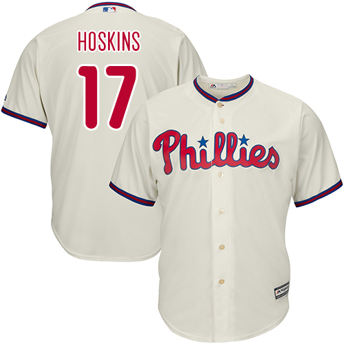 Phillies #17 Rhys Hoskins Cream New Cool Base Stitched MLB Jersey